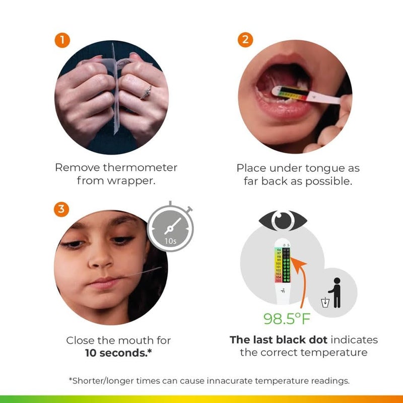 NEXTEMP ® Go - Ready When You are - Single-Use Disposable Thermometers - Results in Seconds, for Work, Home, & Travel (24-Pack (Fahrenheit)) - Image 3